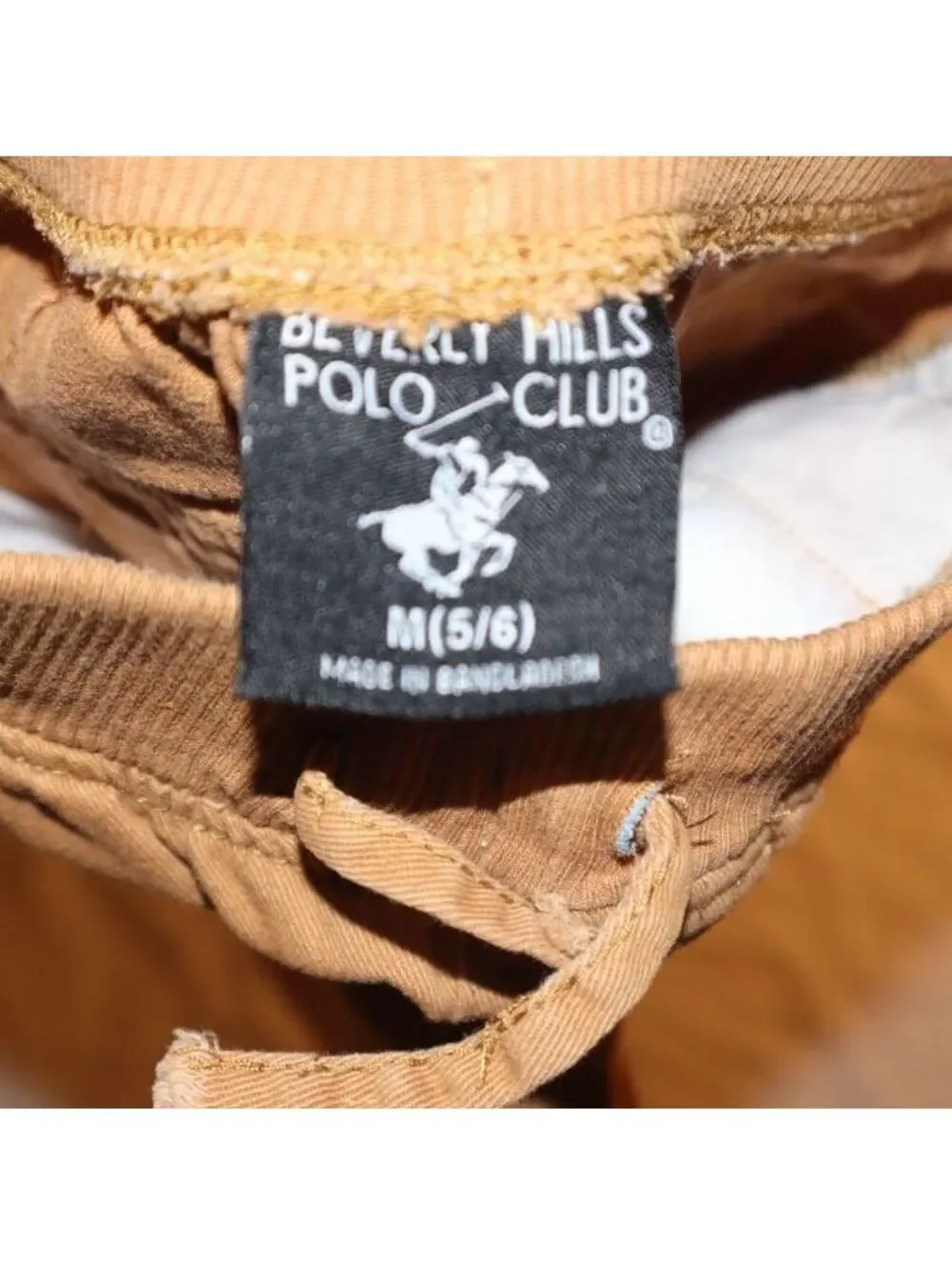 Beverly Hills Polo Club Boys Cargo Jogger Pants Size 5/6 Brown Pull-On Casual
